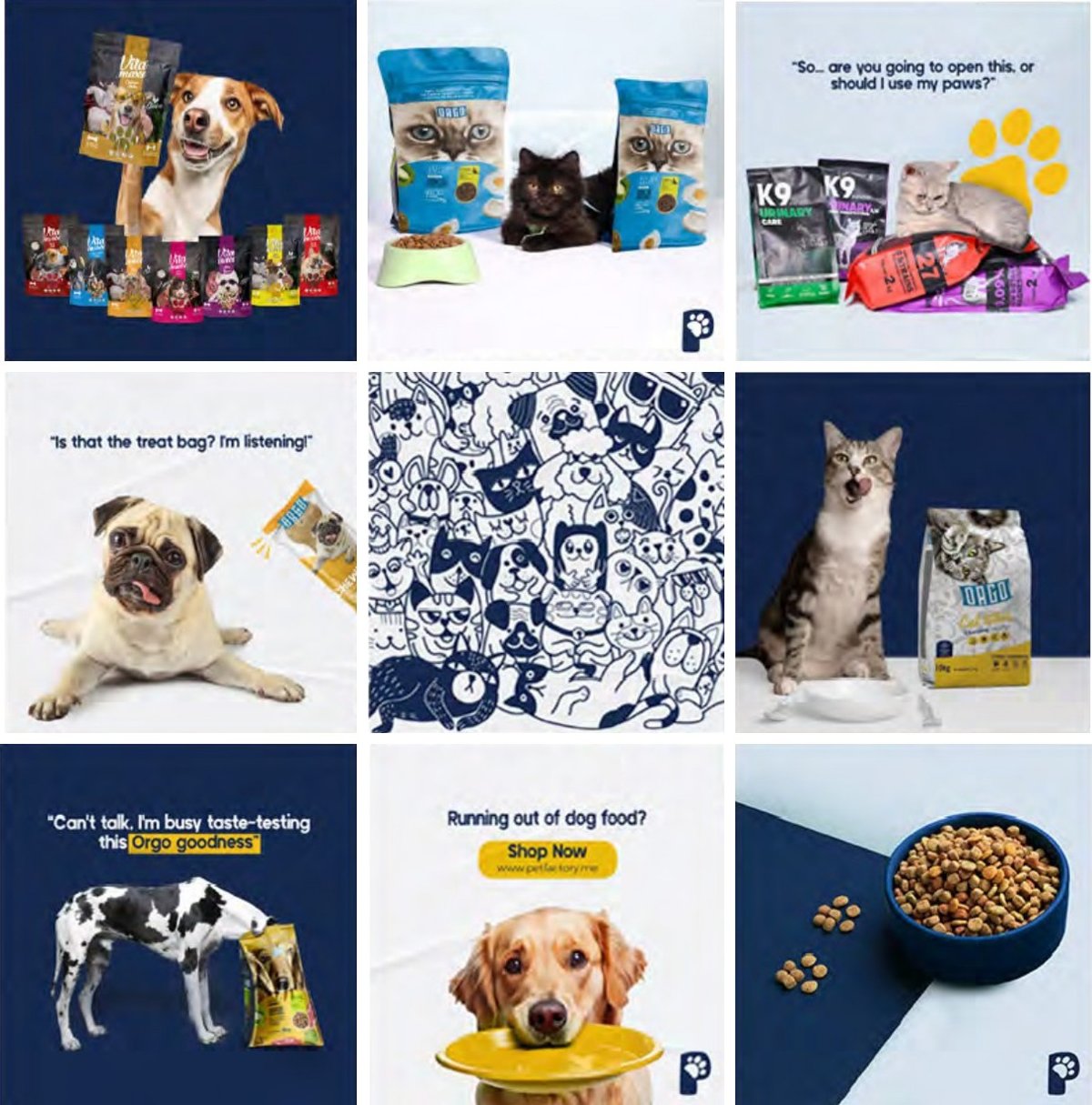 PetFactory Instagram grid
